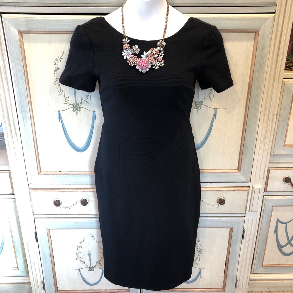 NWOT *Boden* black s/s ribbed stretch dress 8